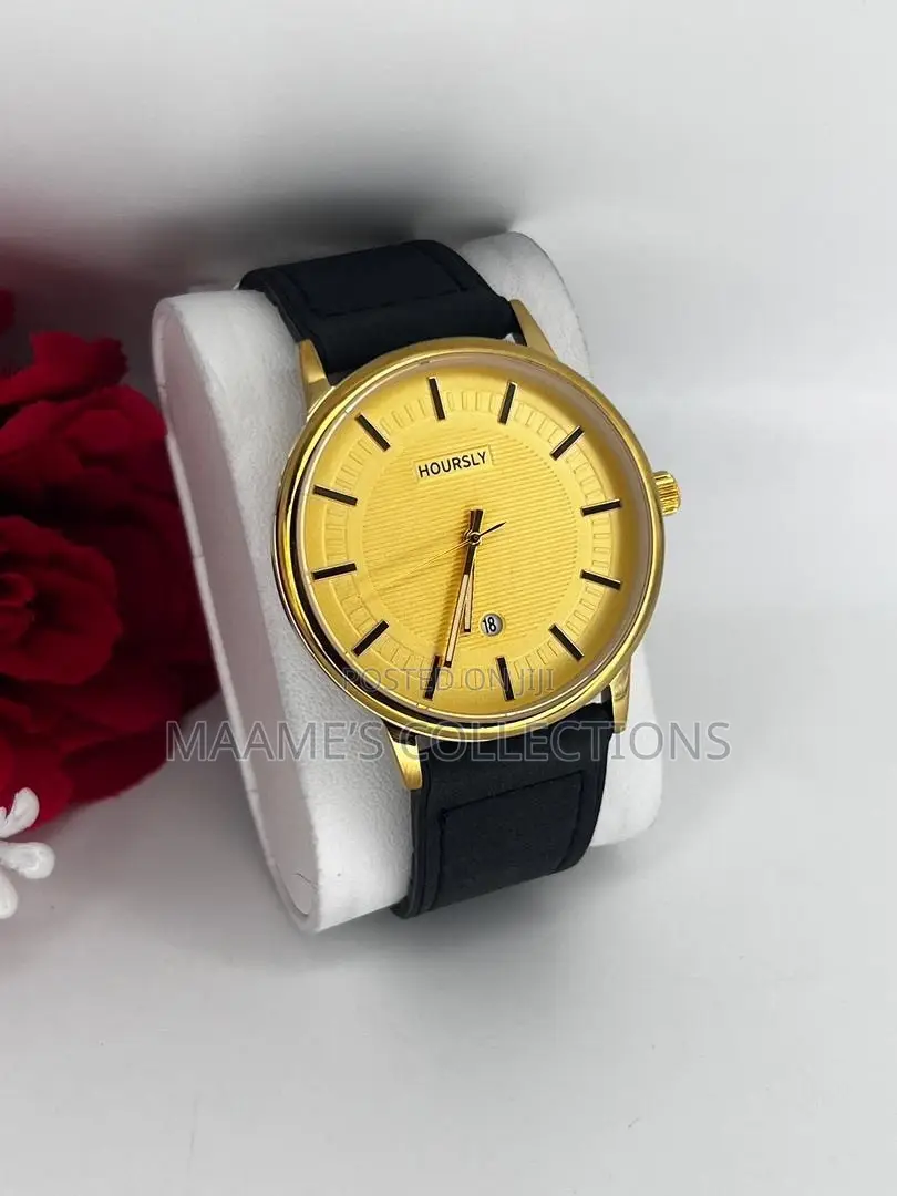 Hourly Classic Men’s Watch – Stylish Leather Strap  (Comes With a Box)