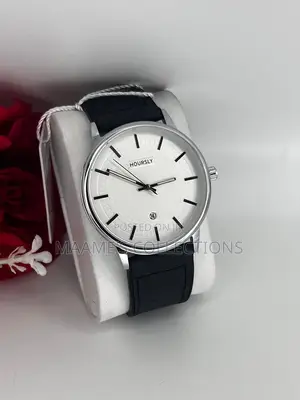 Hourly Classic Men’s Watch – Stylish Leather Strap  (Comes With a Box)