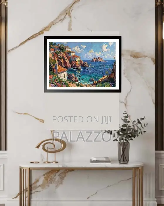A3 Framed Seaside Landscape Art