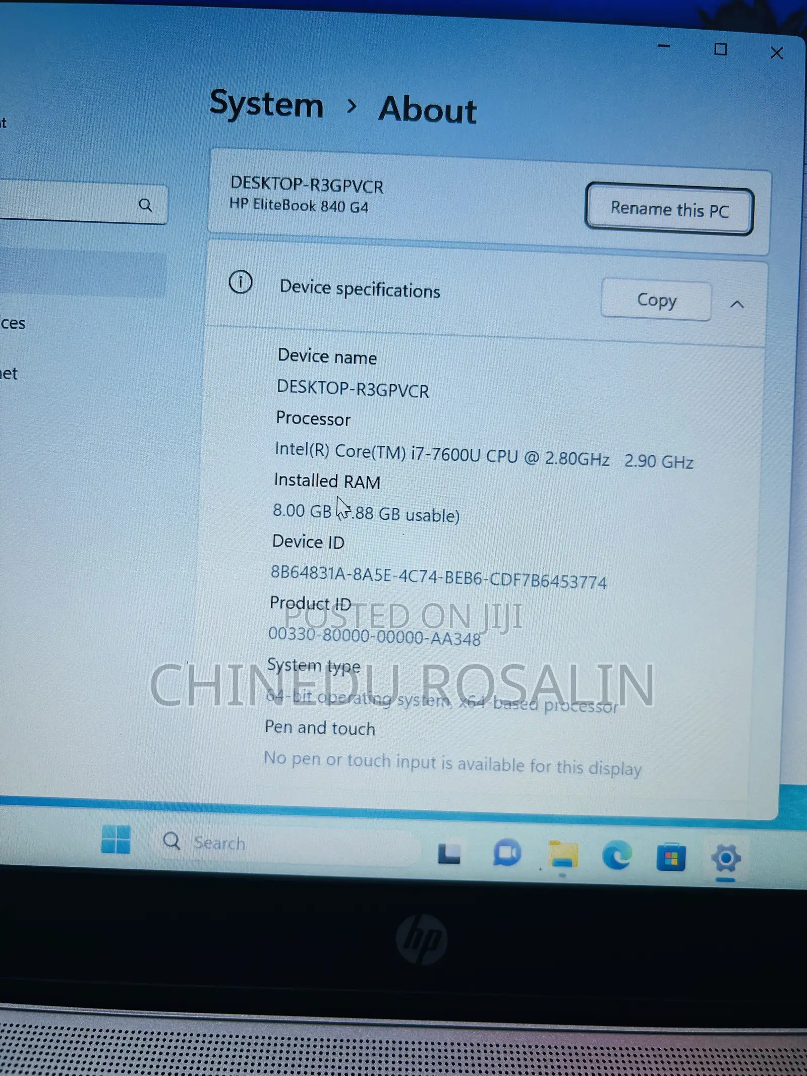 Laptop HP EliteBook 840 G4 8GB Intel Core i7 SSD 256GB