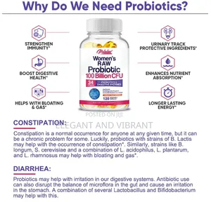 Women's RAW Probiotic 100 Billion CFU - Prebiotics, Digestive Enzymes
