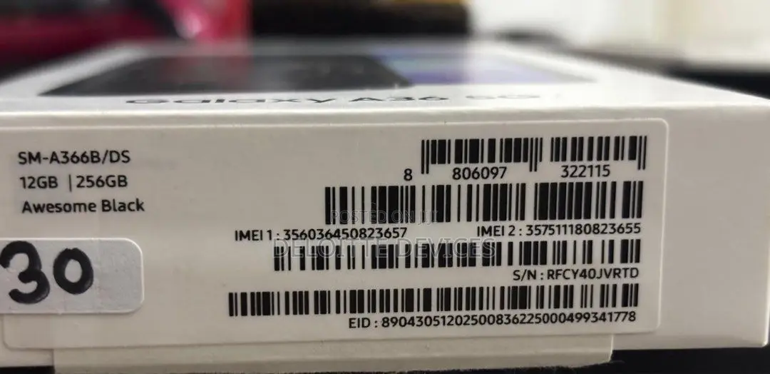 New Samsung Galaxy A36 256 GB Black