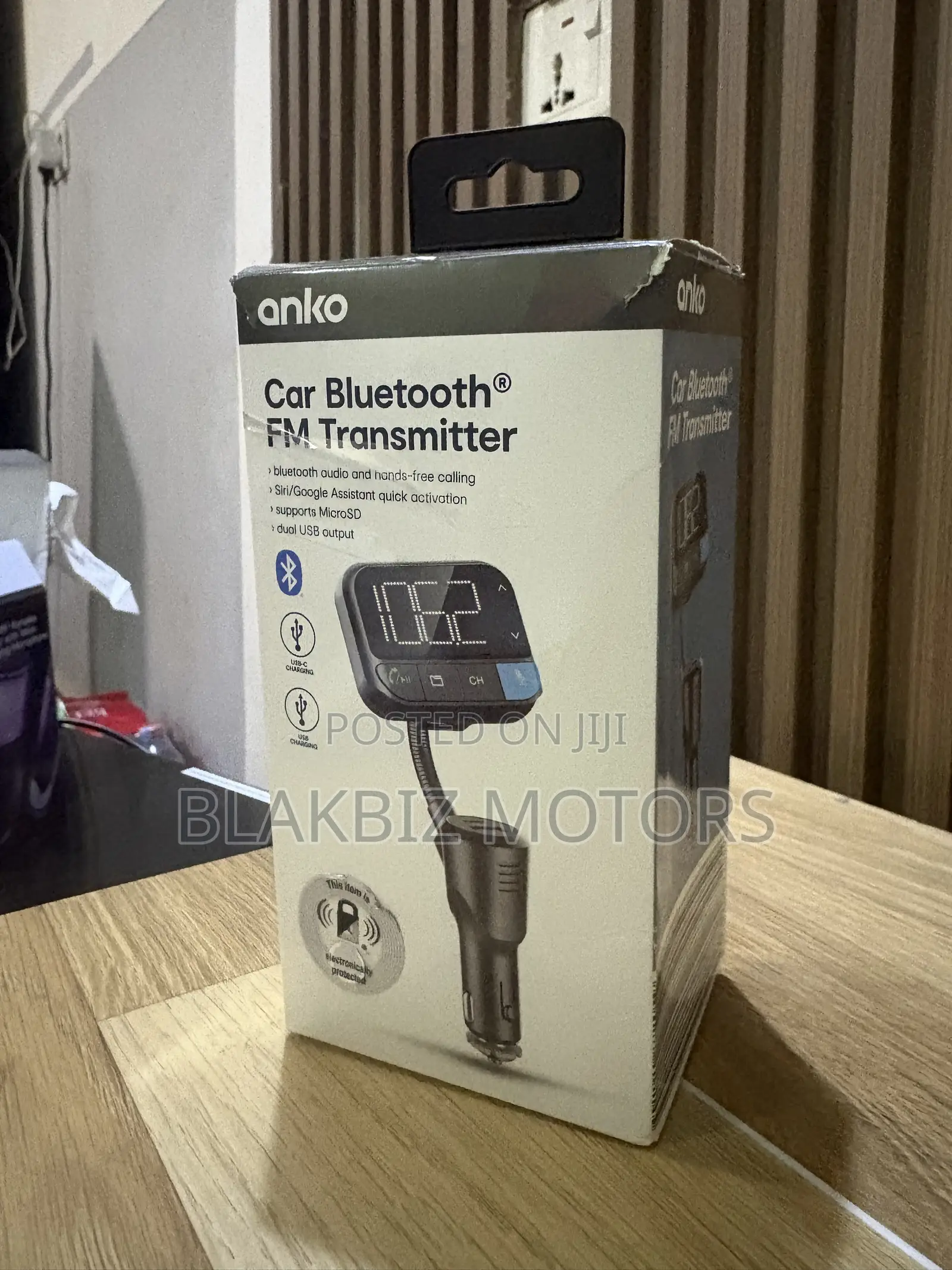 Original Anko Car Bluetooth FM Transmitter & Dual USB Charger