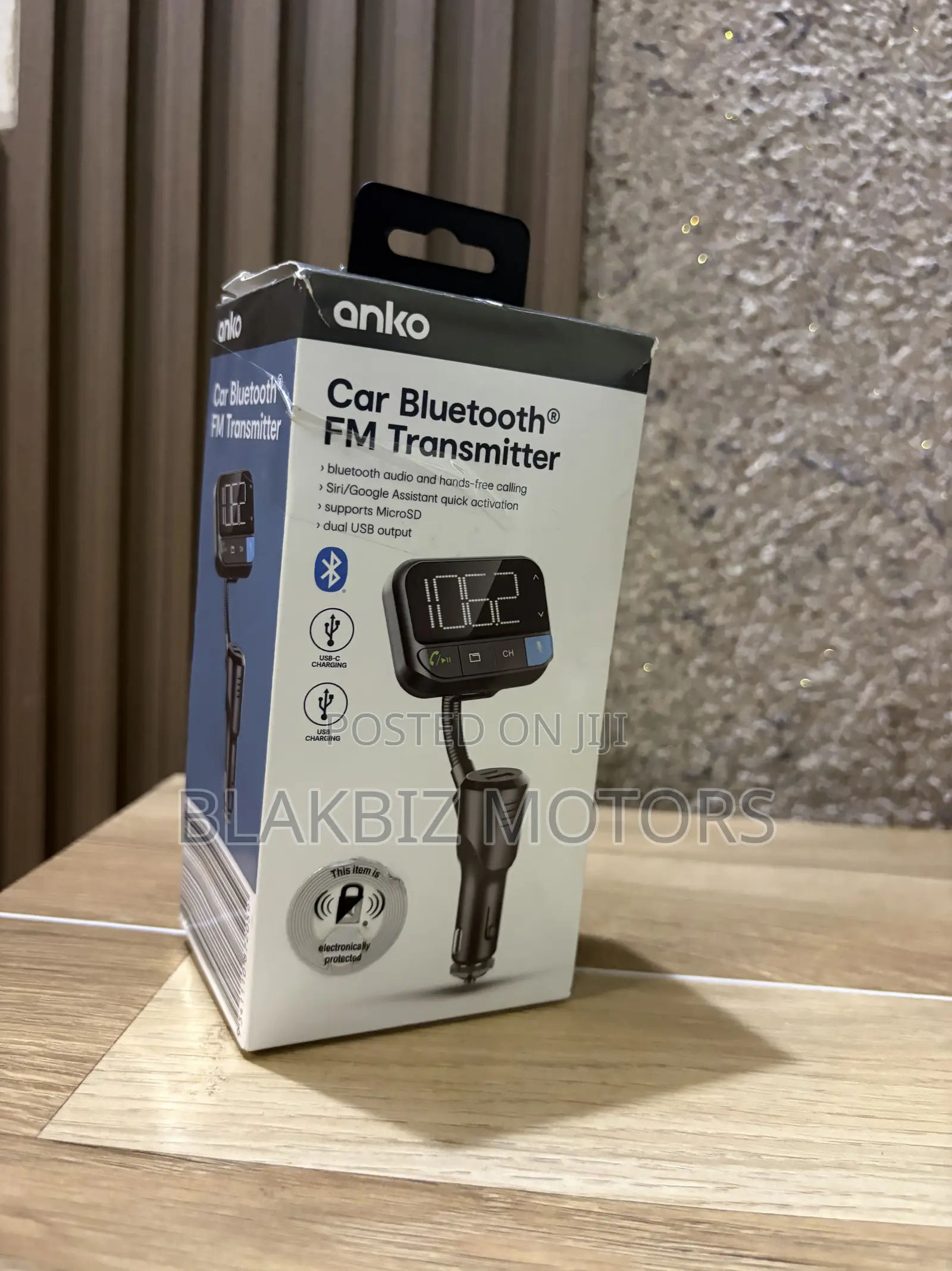 Original Anko Car Bluetooth FM Transmitter & Dual USB Charger