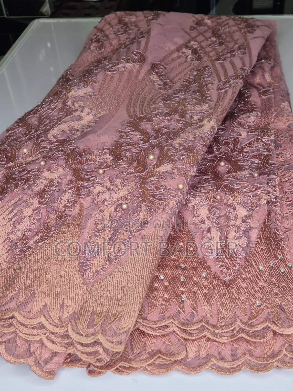 Elegant Onion Pink French Net Lace