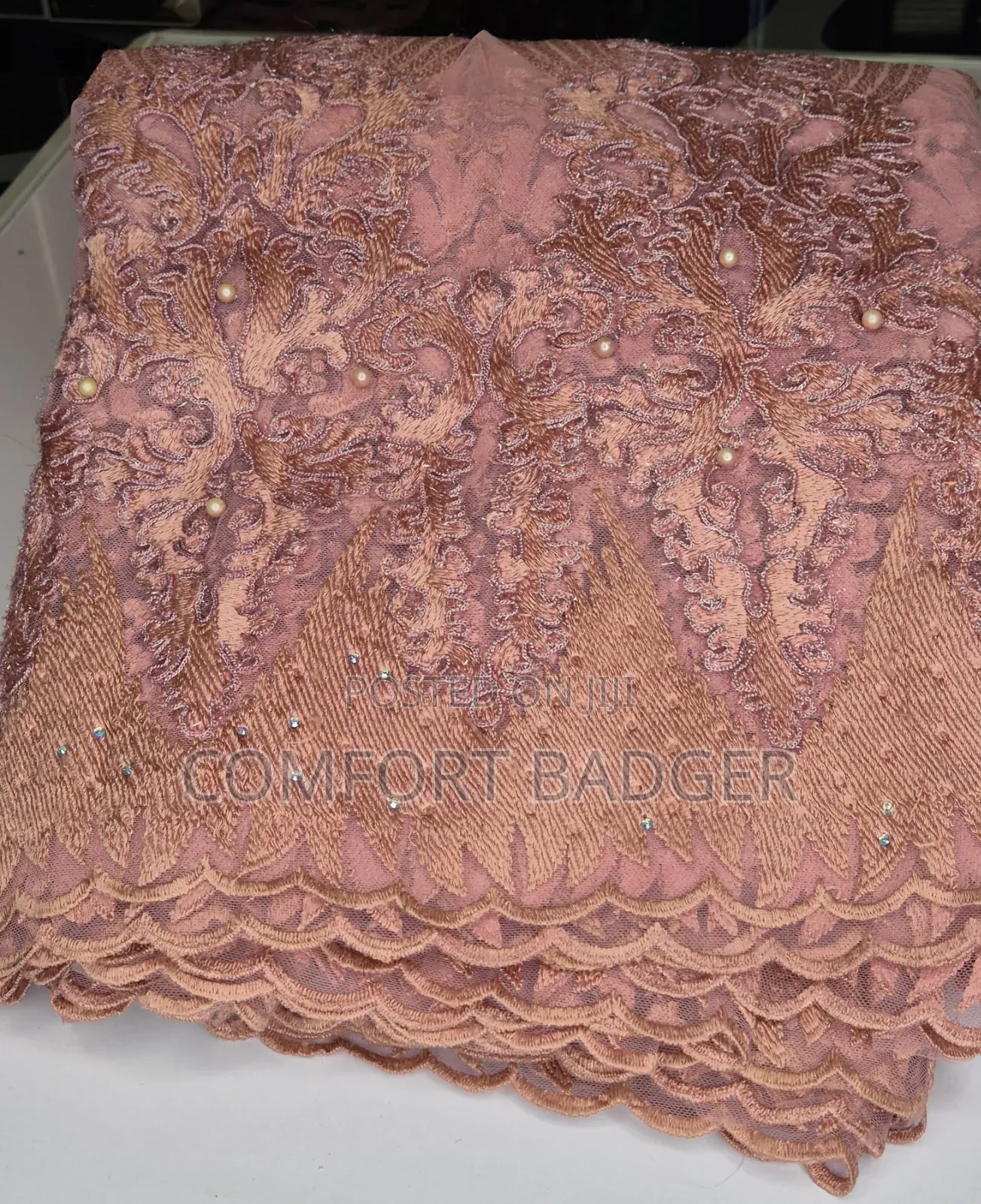 Elegant Onion Pink French Net Lace