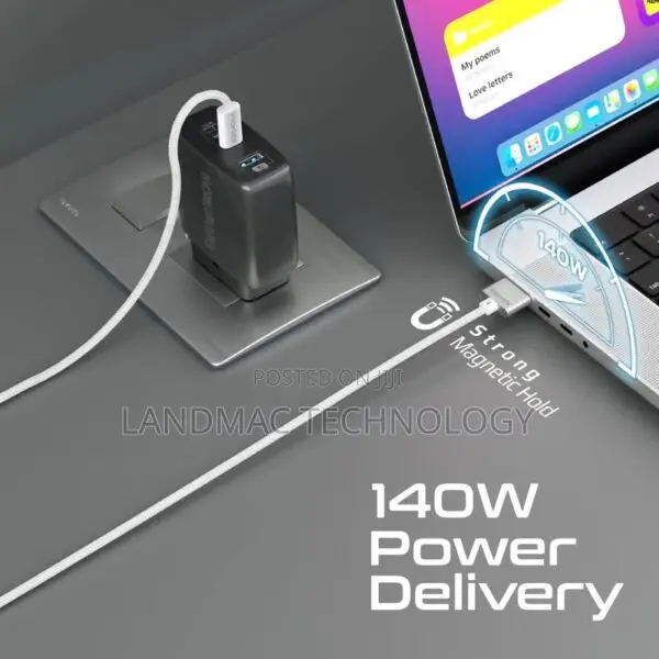 Promate 140W USB-C to MagSafe 3 Charging Cable for MacBook