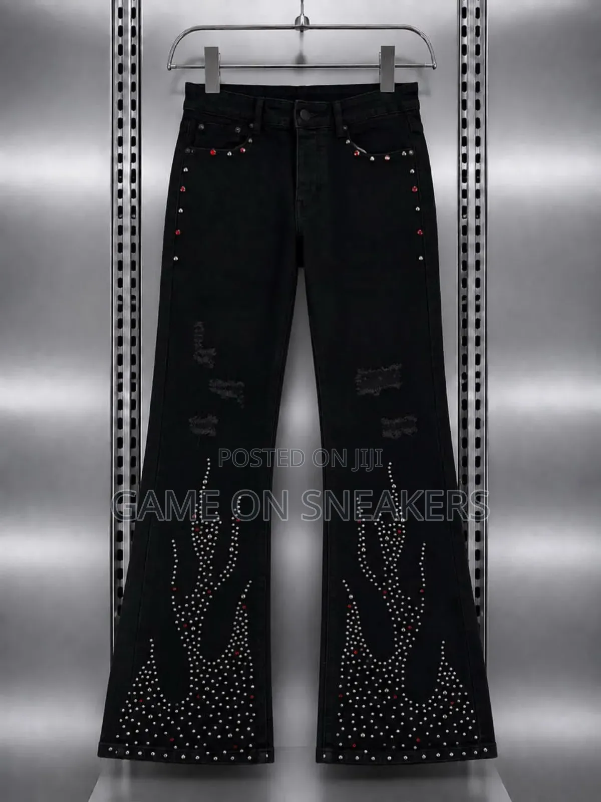 Baggy and Flare Jeans  With Side Chain