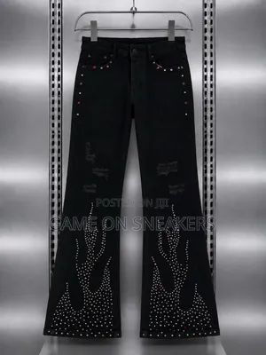 Baggy and Flare Jeans  With Side Chain