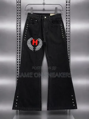 Baggy and Flare Jeans  With Side Chain