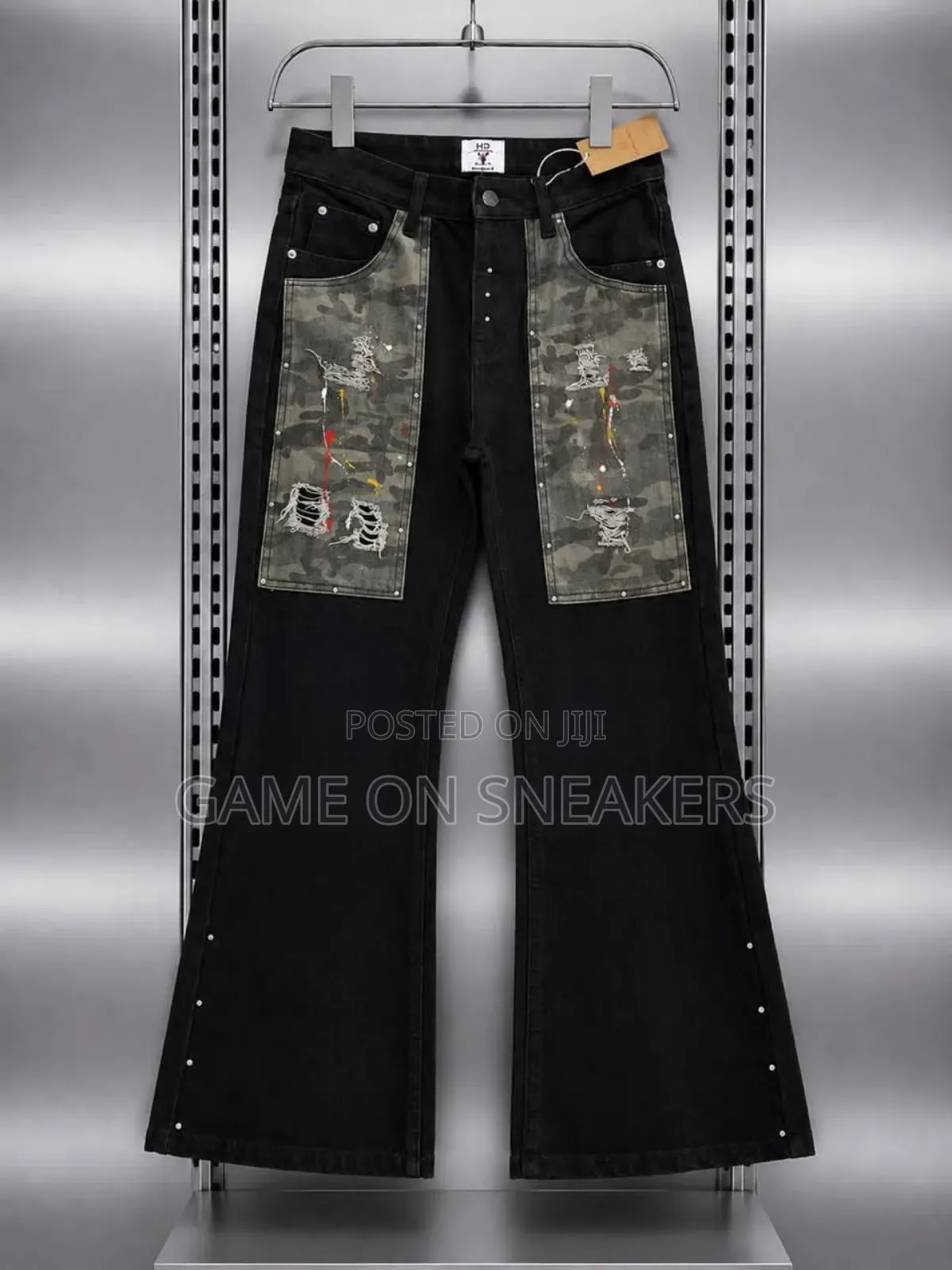 Baggy and Flare Jeans  With Side Chain