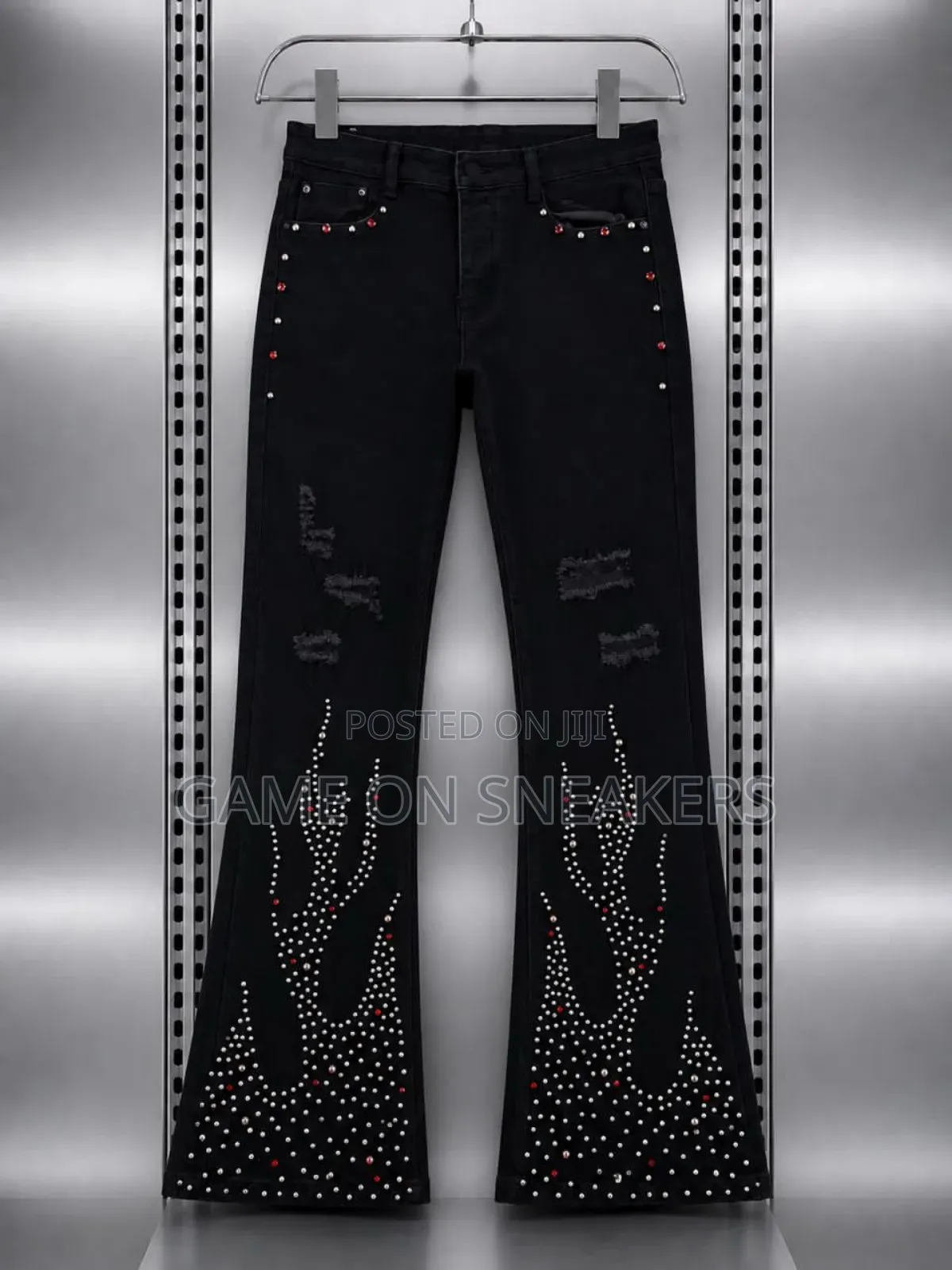 Baggy and Flare Jeans  With Side Chain