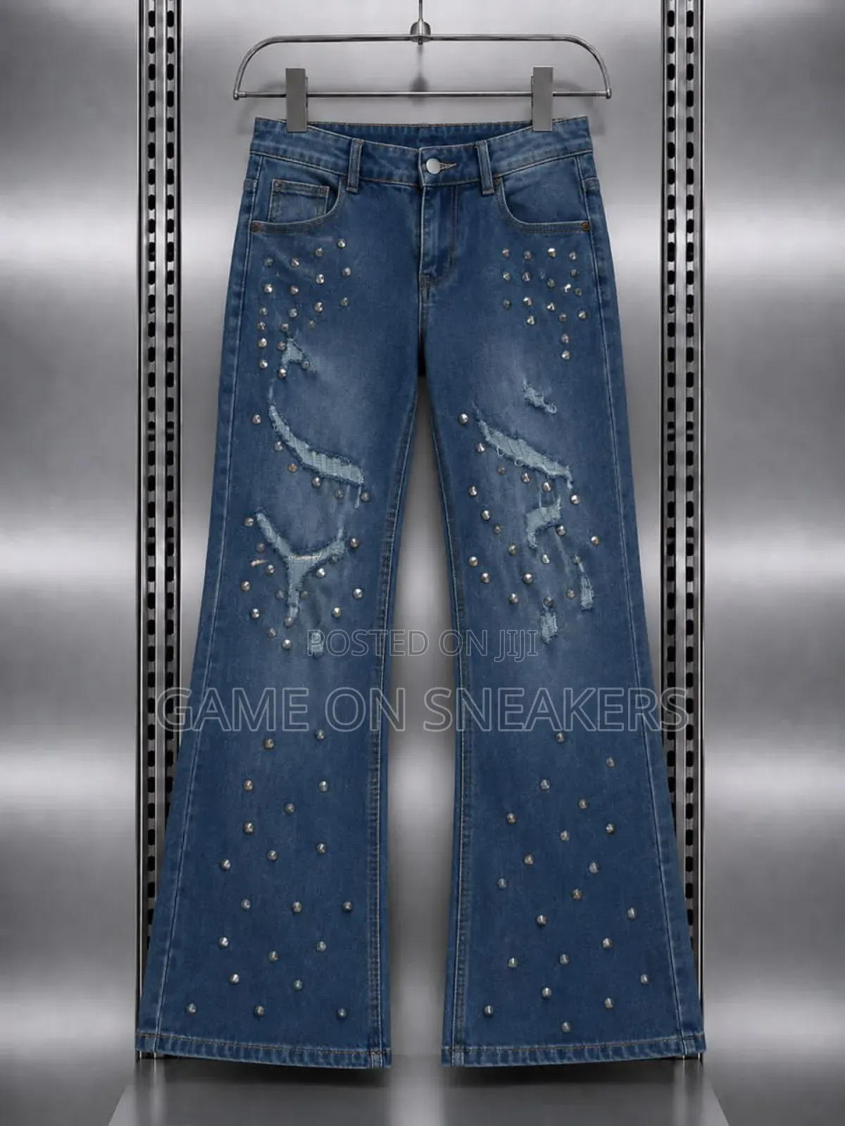 Baggy and Flare Jeans  With Side Chain
