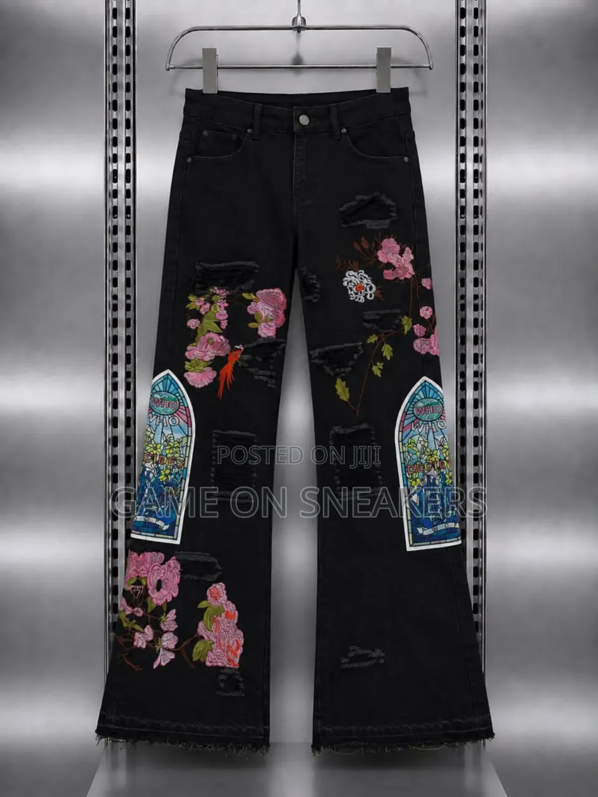 Baggy and Flare Jeans  With Side Chain