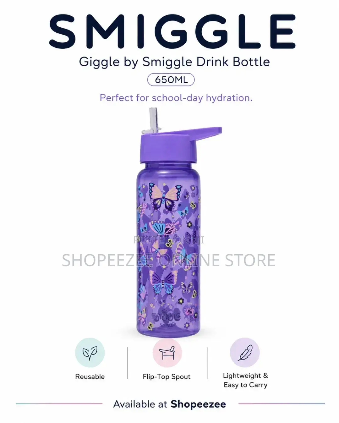 Smiggle Water Bottle / Kids Drink Bottle 650ml