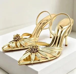 Gold Strapy Heels for Women