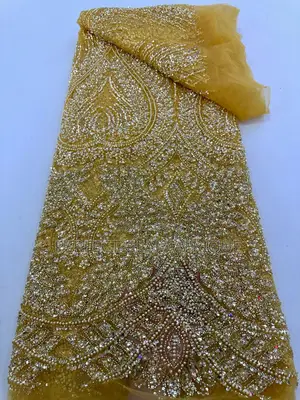 Luxurious Handbeaded and Sequins Lace