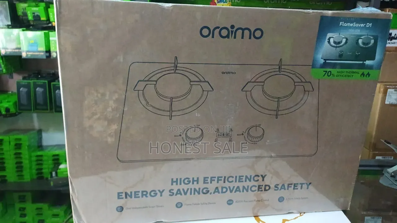 Oraimo FlameSaver D1 2-Burner Gas Stove With Timer