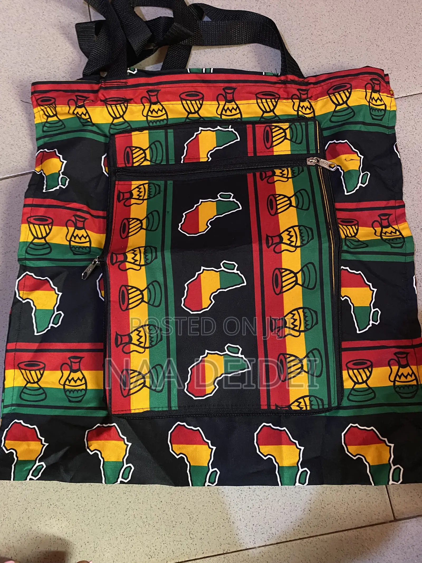 African Print 2 in 1 Tote Bag