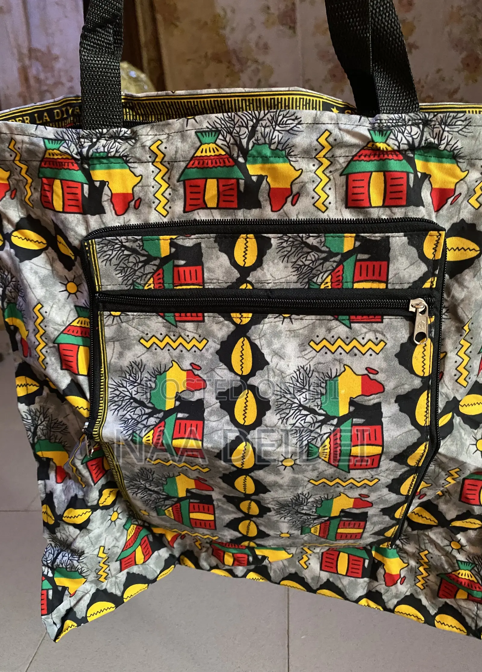 African Print 2 in 1 Tote Bag