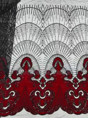Velvet Lace With Handbeaded With Pearls