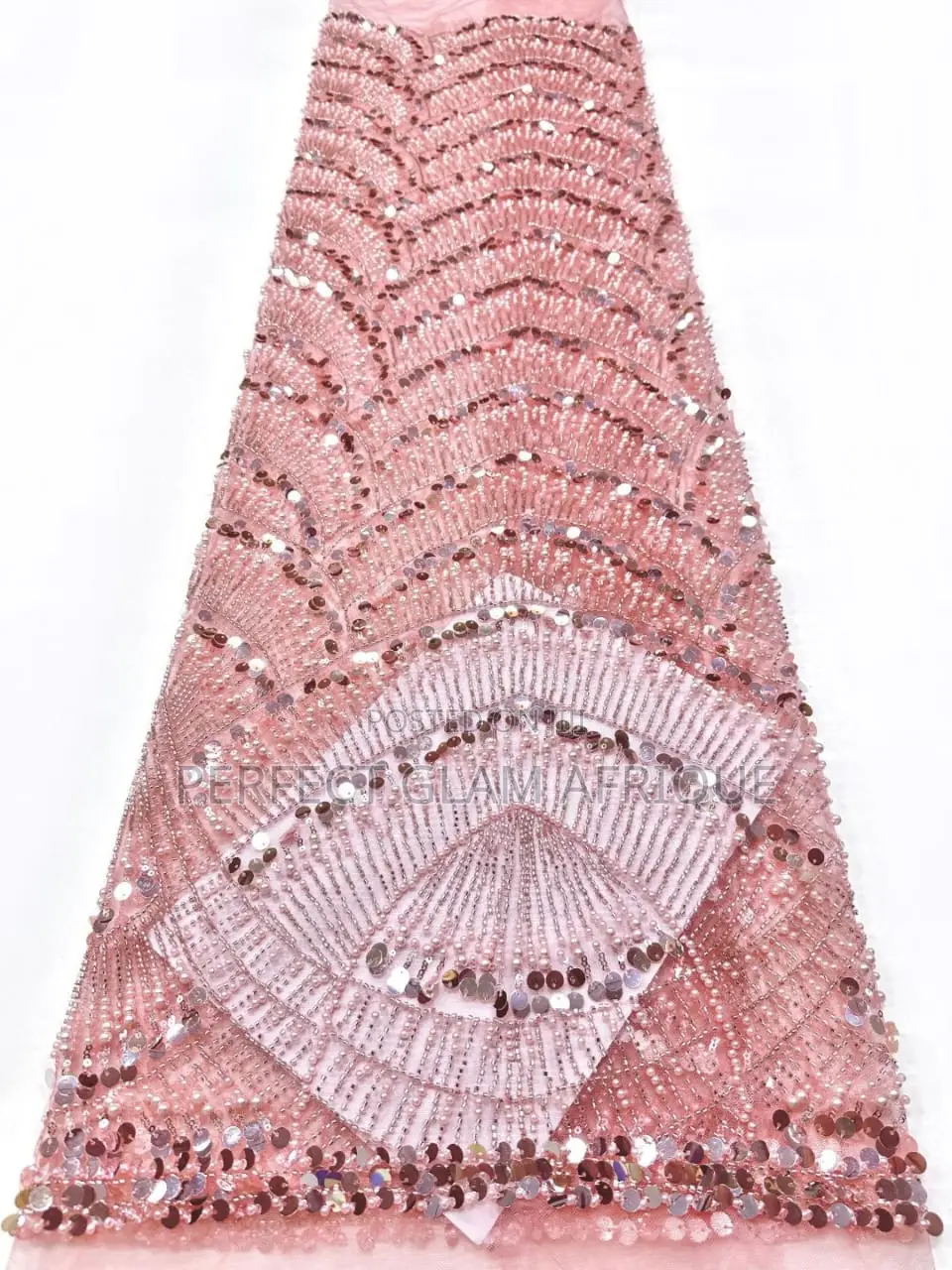 Handbeaded Lace With Sequence and Pearls