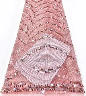 Handbeaded Lace With Sequence and Pearls