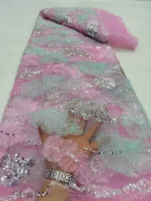 Luxury Lilac 3D Floral Sequin French Lace With Beads