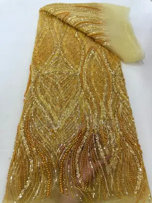 Luxury Gold Heavy Beaded Sequin Lace