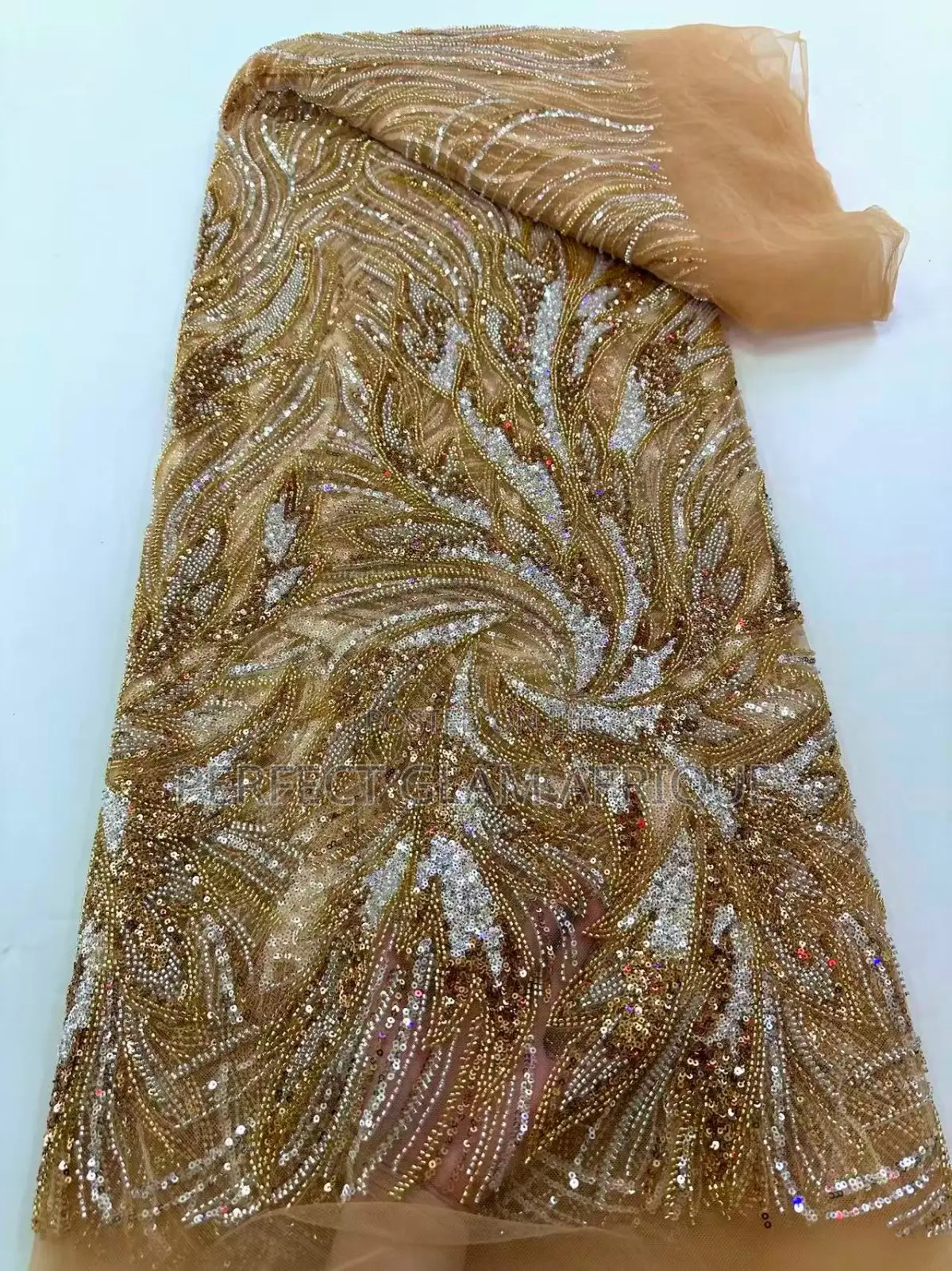 Luxury Gold & Silver Sequin Embroidery Lace Heavily Beaded