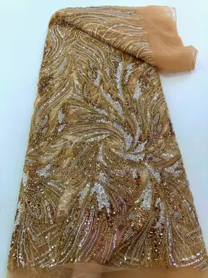 Luxury Gold & Silver Sequin Embroidery Lace Heavily Beaded