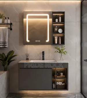 Cabinet Basin With Led Mirror and Mixture Tap Set