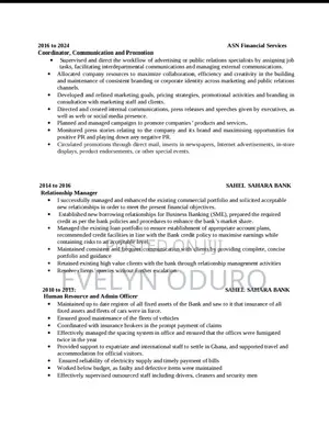 Administrative Officer. CV