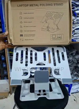 2 in 1 Laptop Metal Folding Stand With Phone Stand