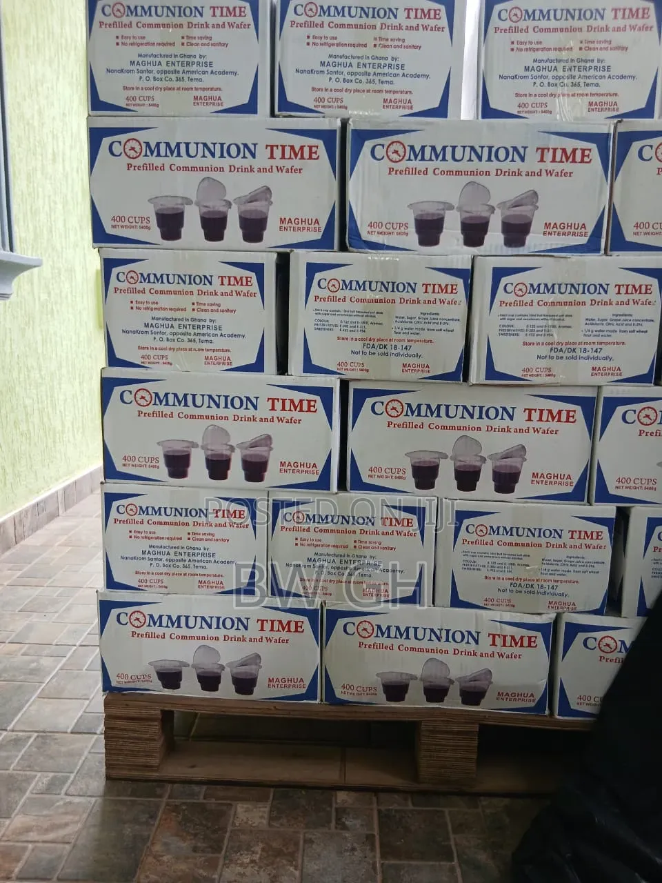 Packaged Communion Waffles With Wine