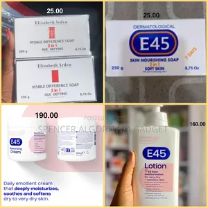 E45 Moisturizing Face and Body/Lotion/Cream/Soap/Elizabeth Arden Soap