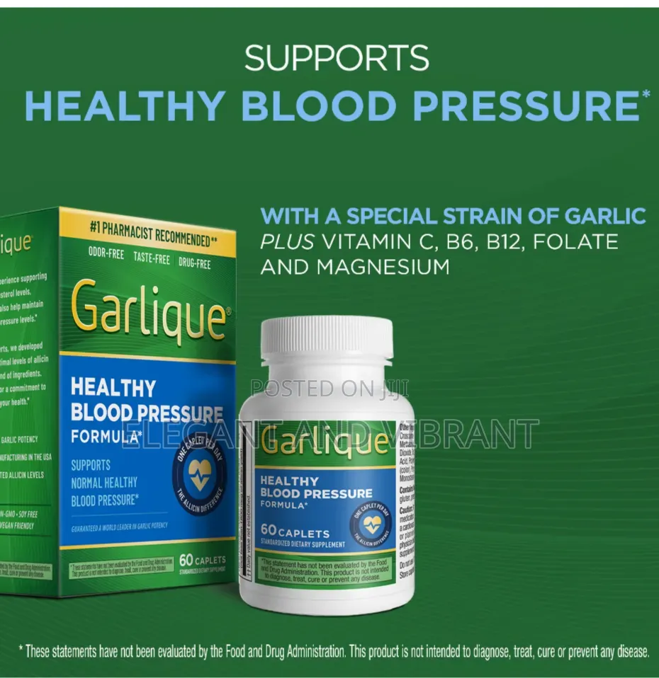 Garlique Garlic Extract Supplement, Healthy Blood Pressure Formula,