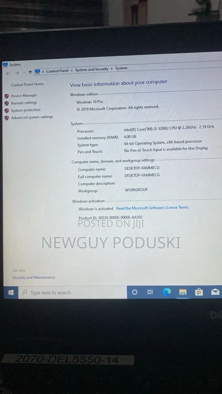 Laptop Dell Latitude 5590 8GB Intel Core i5 HDD 500GB