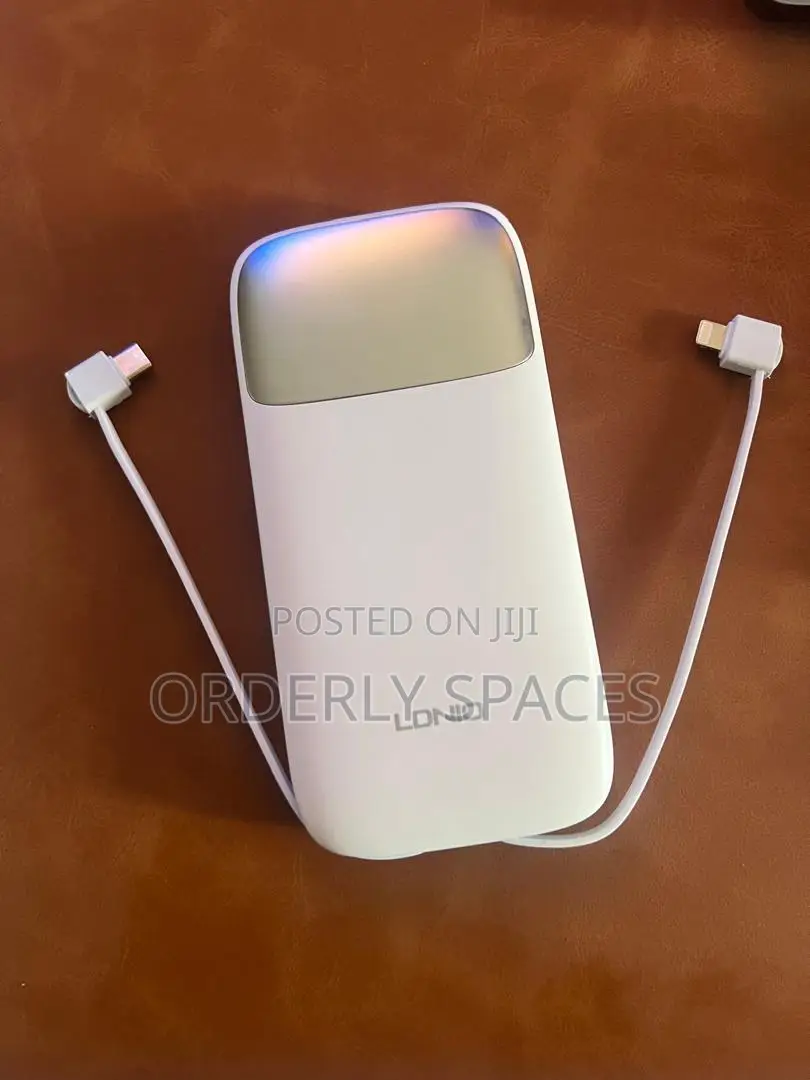 LDNIO 10,000 mAh 22.5W Power Bank With Built in Cables