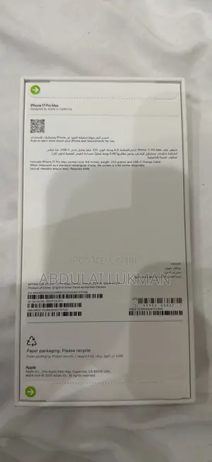 New Apple iPhone 17 Pro Max 256 GB Orange