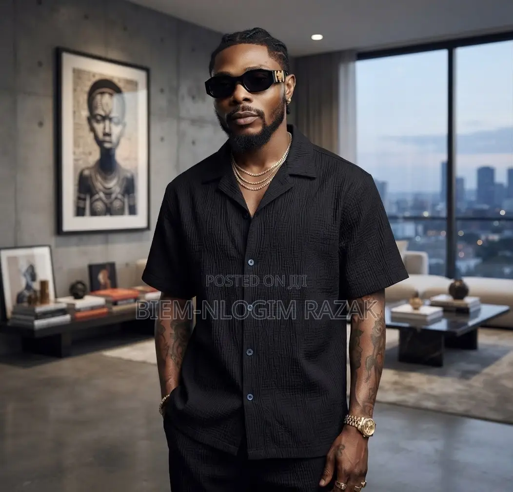 High Quality Turkish Black Men Net Shirts Available in Stock
