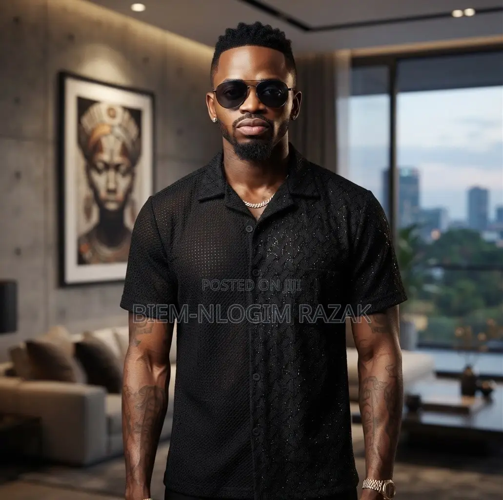 High Quality Turkish Black Men Net Shirts Available in Stock