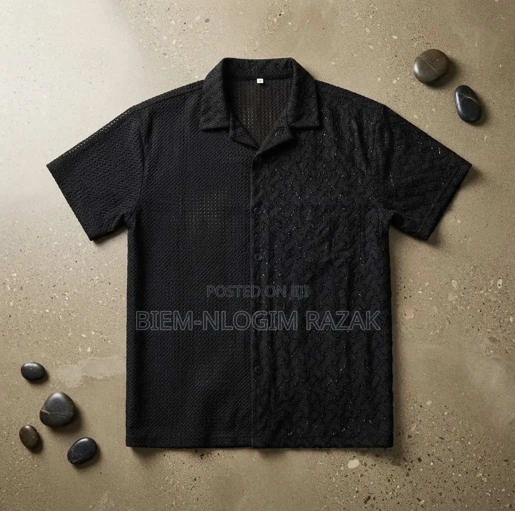 High Quality Turkish Black Men Net Shirts Available in Stock