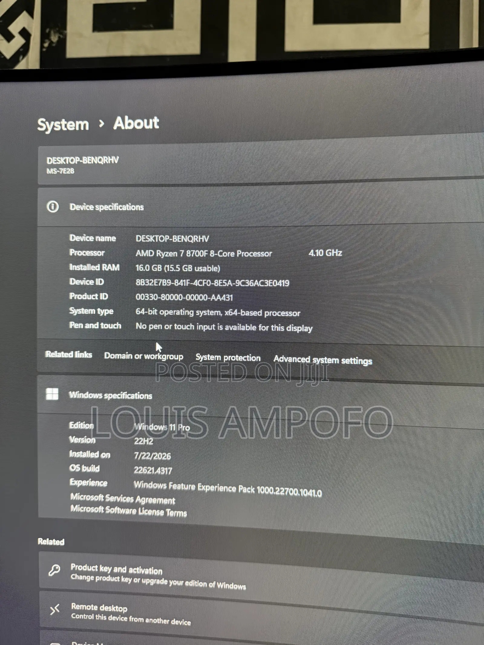 New Desktop Computer 16GB AMD Ryzen 7 SSD 2T