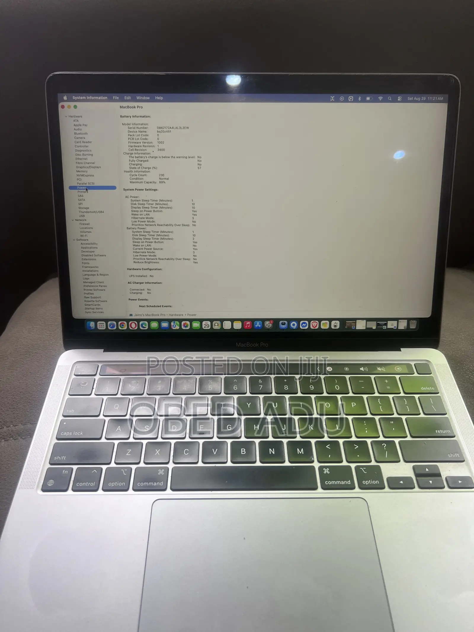 Laptop Apple MacBook Pro 8GB Intel Core M2 SSD 512GB