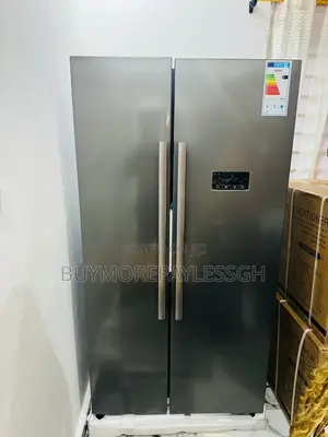 Stainless Steel or Brushed Metal Side-by-Side Refrigerator