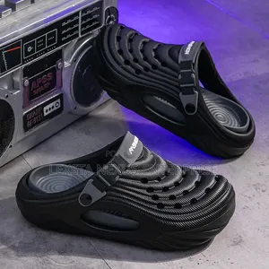 Black and Grey Crocs