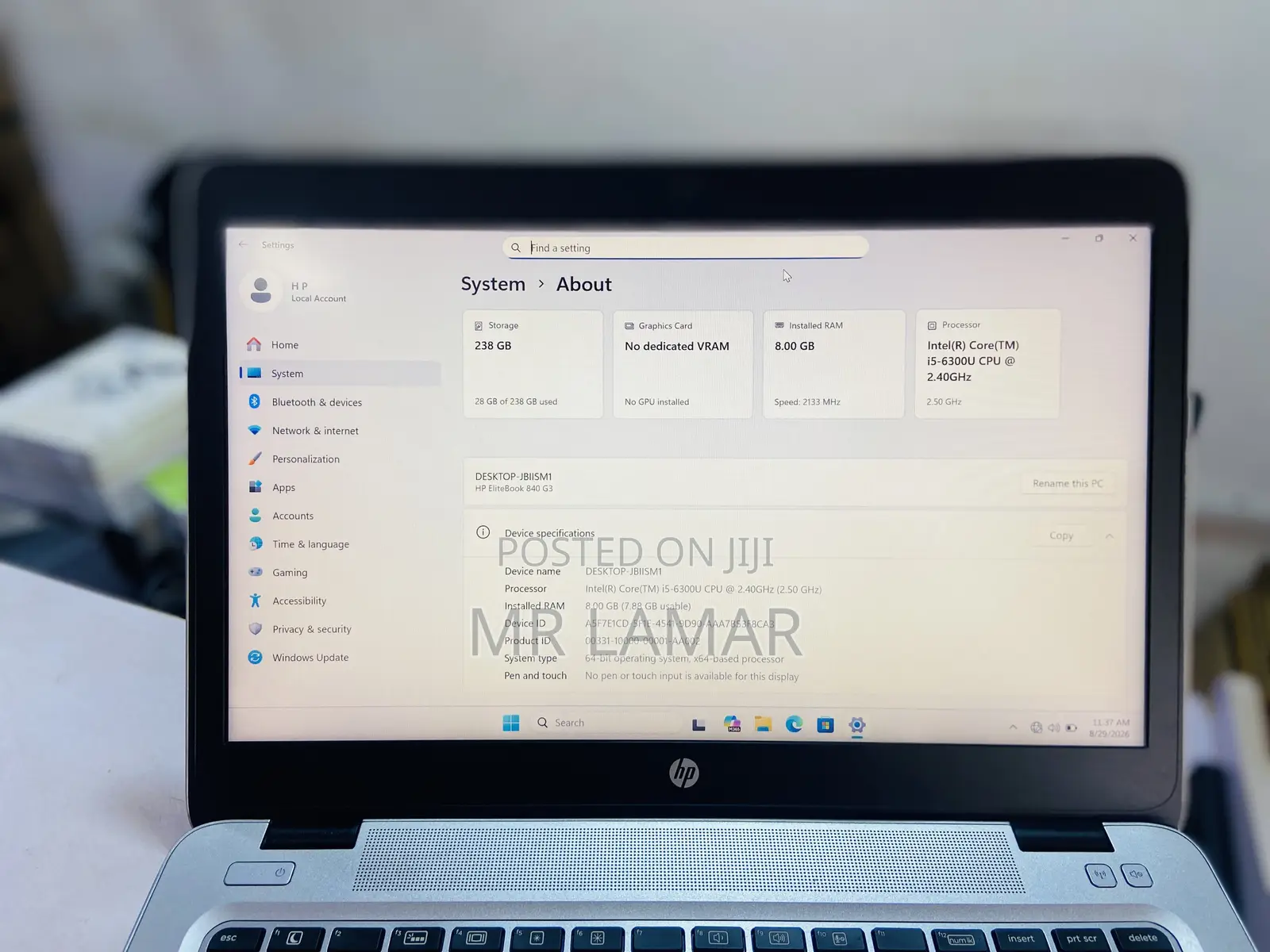 Laptop HP EliteBook 840 G3 8GB Intel Core i5 SSD 256GB