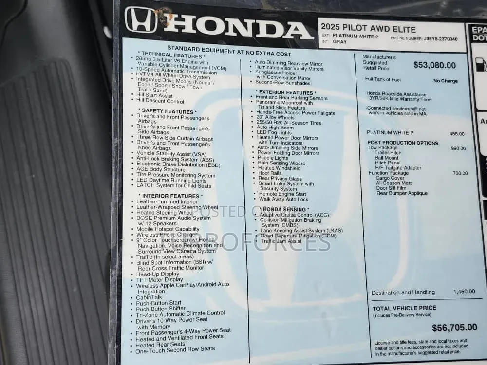 Honda Pilot 2025 White