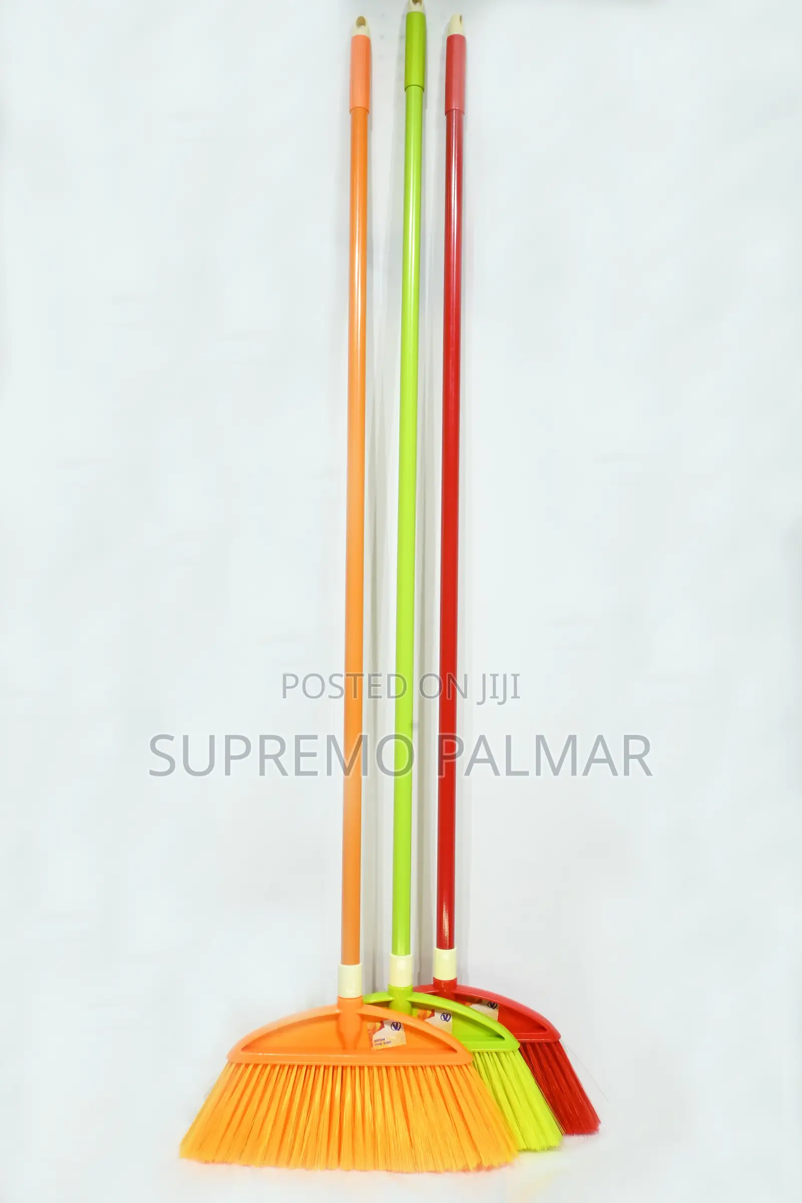 Long Handle Sweeping Broom With Metal & Bright Plastic Bristles